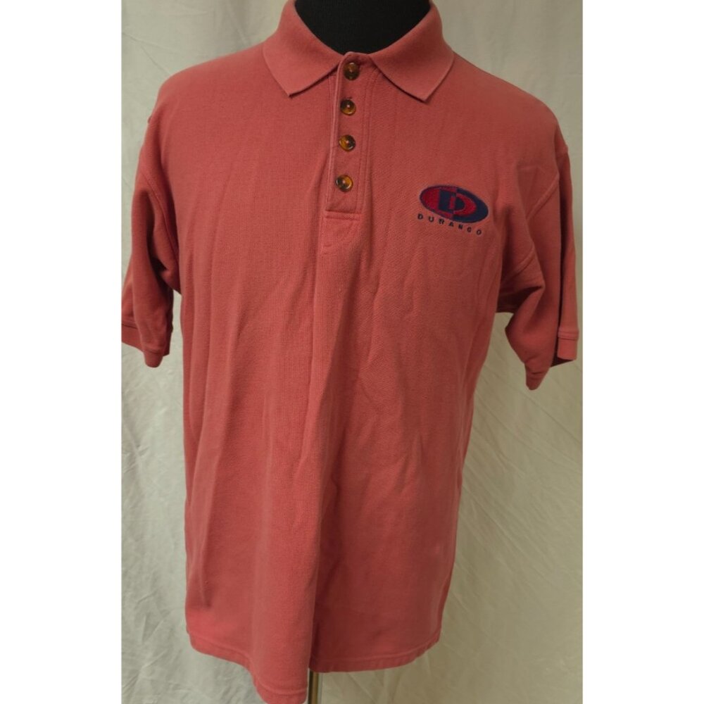 Ritz Durango Boots Mens Medium Salmon Heavyweight Western Cowboy Polo Shirt